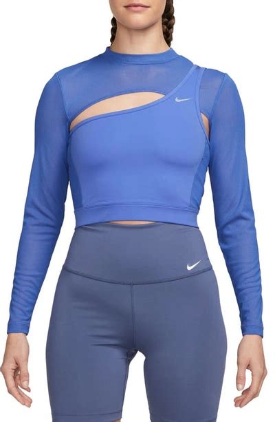 nike pro damen top blau|Nike Women's Pro Long.